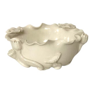 Asian White Porcelain Lotus Bowl For Sale