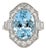 4.3ct Aquamarine Ring With Earth Mined Diamonds: Solid 14k Gold, Oval 12x9mm For Sale