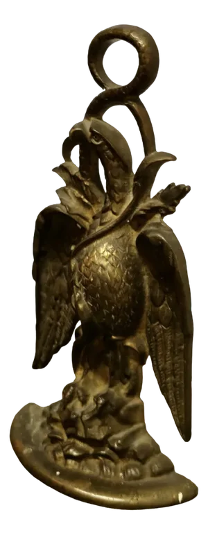 19th Century Eagle & Serpent Brass Door Stop