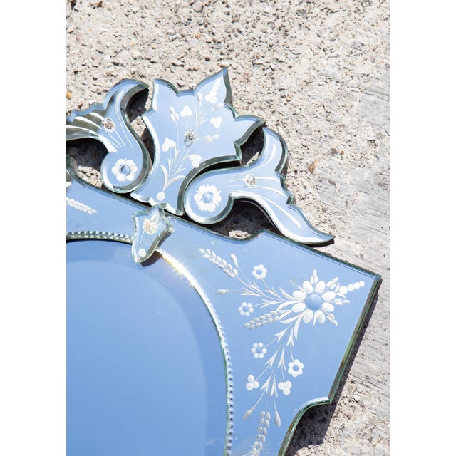 Vintage Venetian Style Mirror in Beveled Glass For Sale - Image 9 of 10