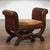 Metal Petite English 1920s X-Form Leather Stool with Out-Scrolling Arms and Nailheads For Sale - Image 7 of 11