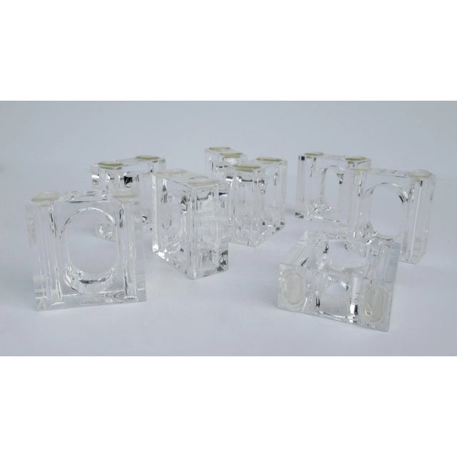 Vintage C.1970's Mid-Century Modern Lucite Napkin Rings by Lillian Vernon -Set of 8 For Sale - Image 13 of 13