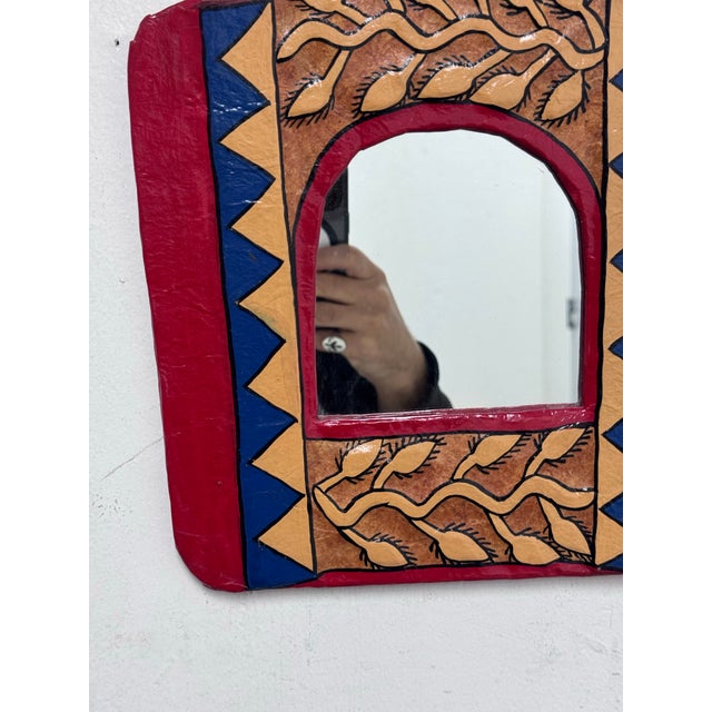 Paper Napelese Hand Crafted Wall Mirror For Sale - Image 7 of 13