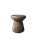 A wonderfully sculptural side table crafted from solid suar wood. It features a dark brown finish where the exterior was...