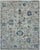 Art Deco Oushak Handmade Wool Rug in Cream and Light Blue For Sale - Image 3 of 11