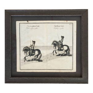 Framed 1657 Equestrian Engraving by William Cavendish After Van Diepenbeeck