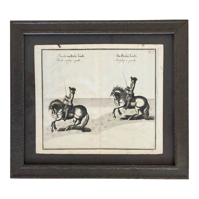 Framed 1700 Equestrian Engraving by William Cavendish After Van Diepenbeeck For Sale