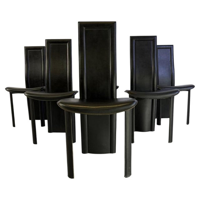 Vintage Hich Back Dining Chairs, 1980s, Set of 6 For Sale - Image 10 of 10
