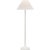 Transitional Chapman & Myers by Visual Comfort Signature Strie Buffet Lamp in Plaster White with Linen Shade For Sale - Image 3 of 3