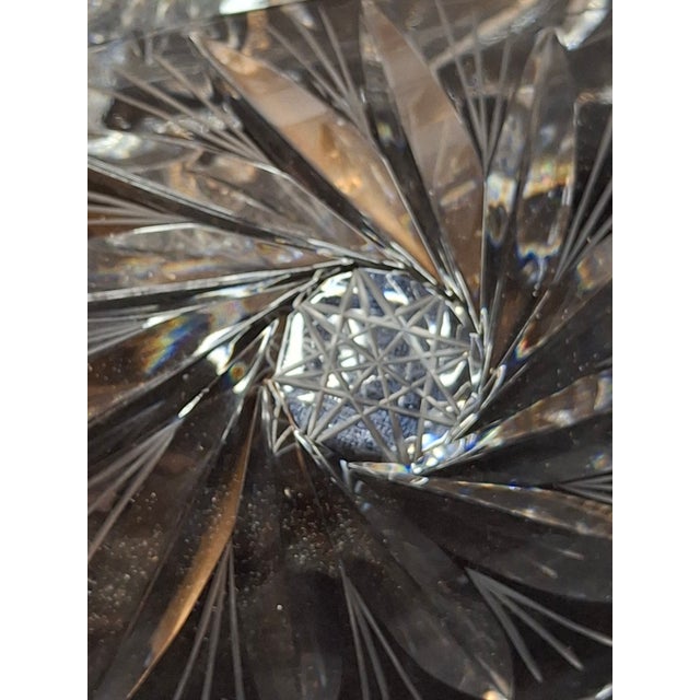 Antique Abp Cut Glass Pedestal Bowl Large 10.75 Centerpiece Compote Pinwheel Hobstar For Sale - Image 10 of 13