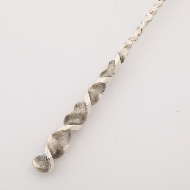 Arts & Crafts Arts & Crafts Sterling Silver & Gold Washed Twist Fork by Whiting Manufacturing For Sale - Image 3 of 10
