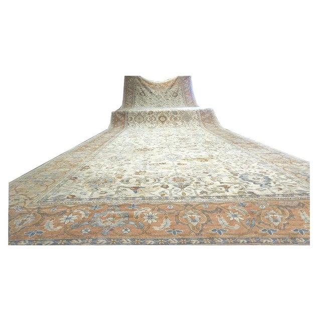 Ivory Persian Sultanabad Masters Wool 11x35 Rust, Light Blue & Ivory Handmade Area Rug #1141201 For Sale - Image 8 of 8