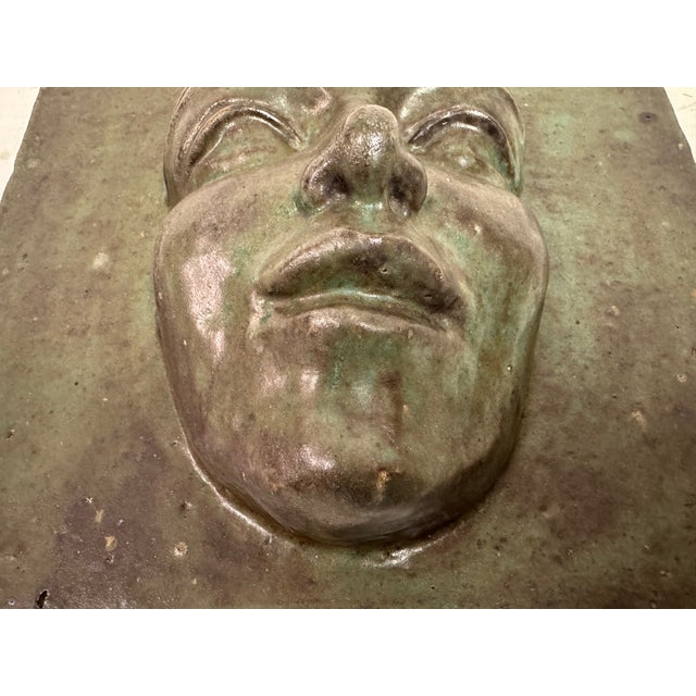 Mid-Century Studio Pottery Face Plaque For Sale - Image 5 of 8