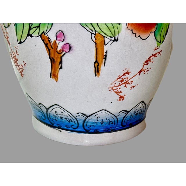 Set of 2, Mid 20th Century Hand-Painted Chinese Porcelain Vases For Sale - Image 9 of 14