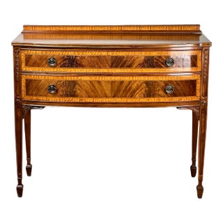 Vintage Federal Style Bow Front Mahogany Sideboard by Paine Furniture Boston For Sale