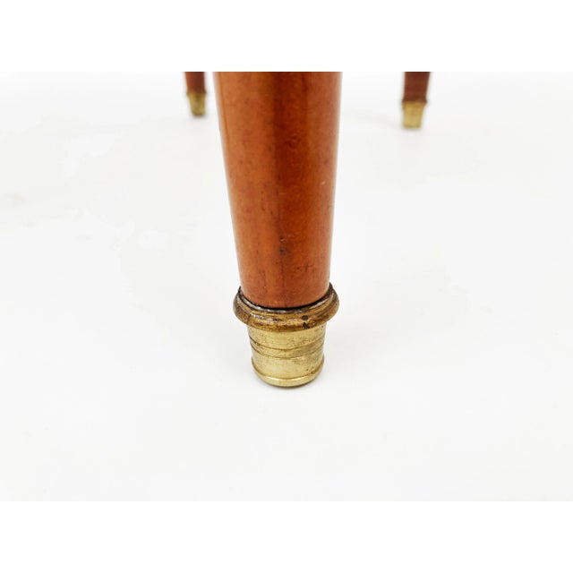 1920s French White and Gray Marble Top Accent Table With Brass Gallery For Sale - Image 12 of 13