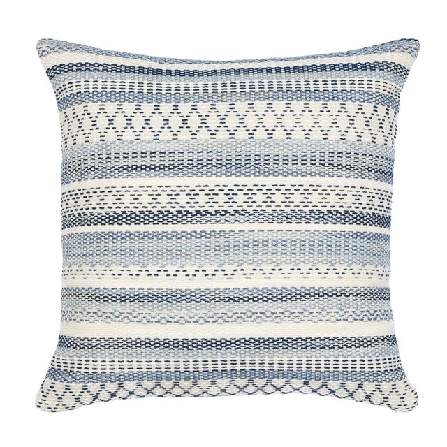 Rustic Schumacher Fremont Indoor & Outdoor 24" Pillow in Blue For Sale - Image 3 of 3