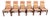 Henredon Campaign Scene 1 Oak Dining Chairs Set 6 For Sale