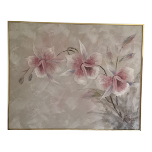 Mid Century Modern Impressionist Massive Lee Reynolds Flowers Oil Panting Framed
