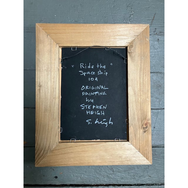 Contemporary Contemporary Original Stephen Heigh Painting “Ride the Spaceship 10c” For Sale - Image 3 of 3