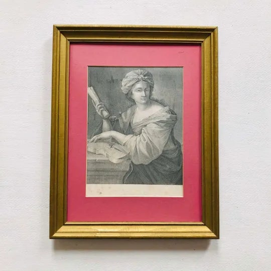 Vintage Print of Giovanni Francesco Romanelli Saint Cecilia the Genuis of Music For Sale - Image 4 of 4