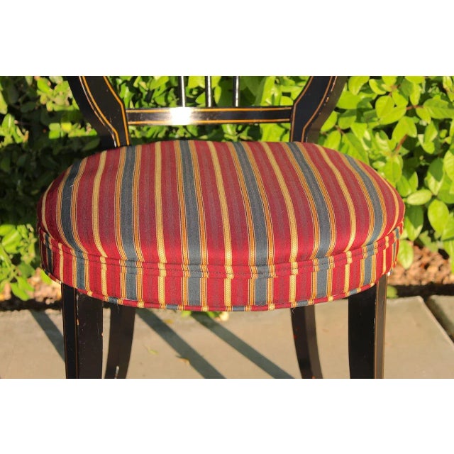 Early-Mid-20th Century Neoclassical Lyre Back Accent Chair, Reupholstered For Sale - Image 9 of 12