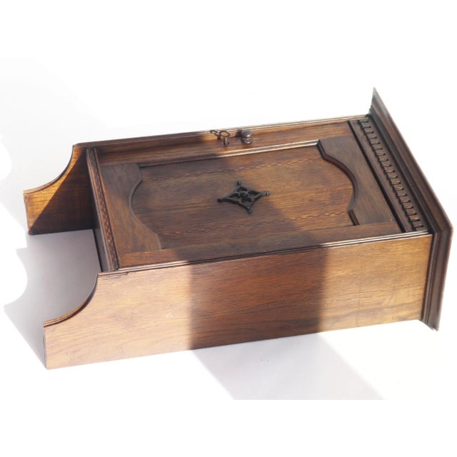 Vintage Wall Cabinet with Marquetry Details, 1930s For Sale - Image 9 of 13