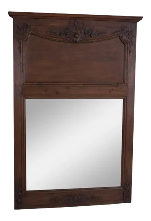 19th Century French Carved Dark Oak Trumeau