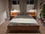 Danish Teak Platform MCM Queen bed with floating nightstands. One nightstand has some surface damage