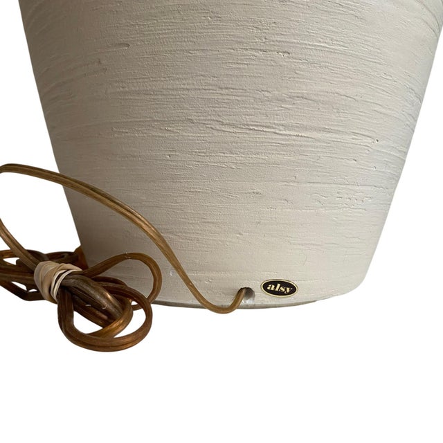 Late 20th Century Post Modern Alsy Textured Plaster Ginger Jar Lamp For Sale - Image 4 of 4