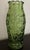 Avocado Vintage 1960s Century Small Avocado Green Pressed Glass Vase For Sale - Image 8 of 12
