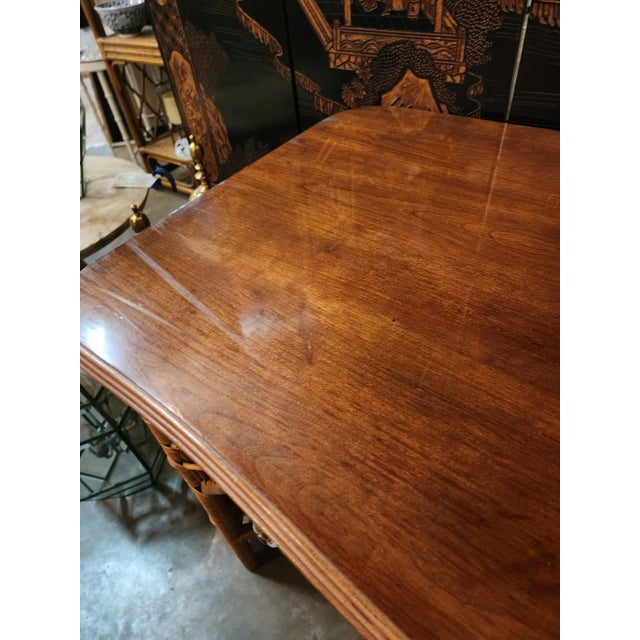 Brown Vintage Wicker Desk Vanity For Sale - Image 8 of 12