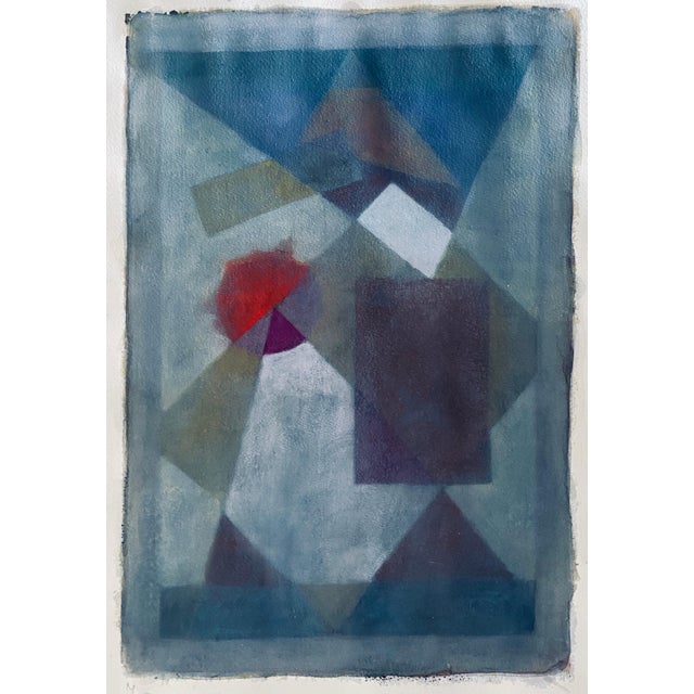 Moses Bagel BahelferPolish French Judaica Watercolor Gouache Painting Original Bauhaus Yiddish Art For Sale - Image 4 of 6