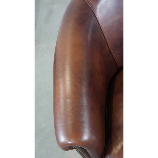 English Style Club Chair in Cowhide Leather For Sale - Image 7 of 14