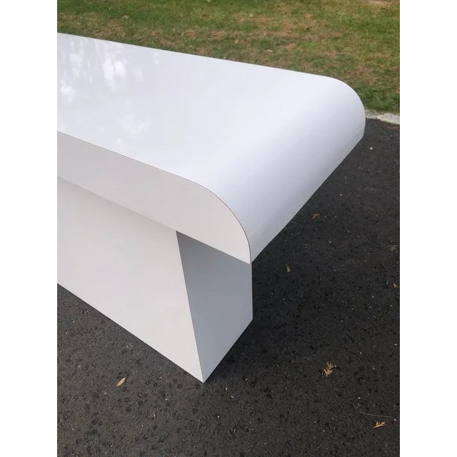 White 1980's Post Modern White Console Table For Sale - Image 8 of 13