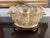 Lovely oval cachpot with fitted wood base.
