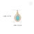 Art Deco 1.43ct Turquoise & Baguette Diamond Halo Pendant in 14k Gold For Sale - Image 11 of 14