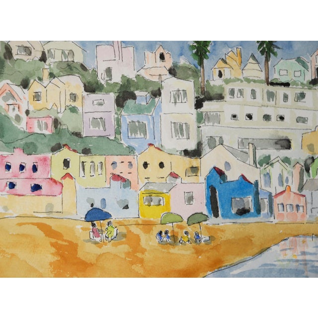 Capitola Beach, California - Original Watercolor on Paper by Ken L Stephens For Sale - Image 4 of 7