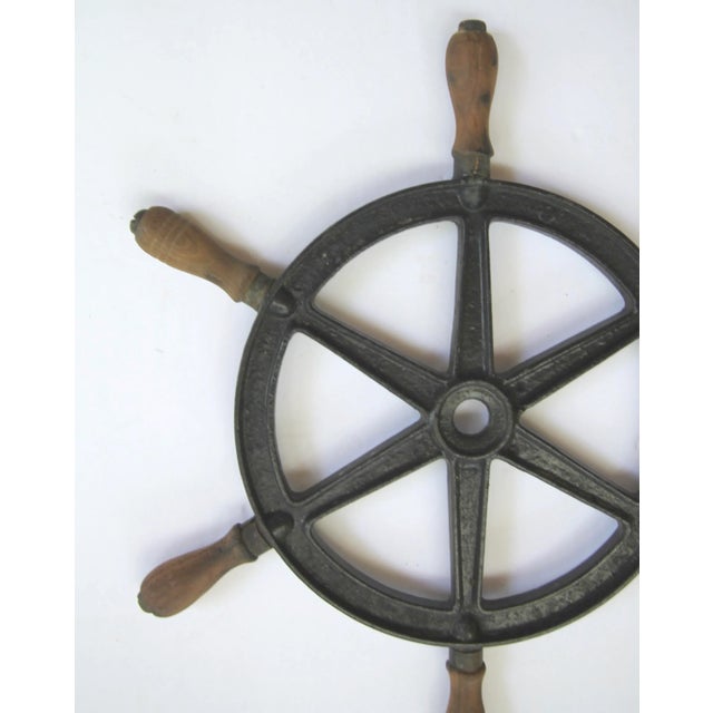 American Circa 1940s Boat Steering Wheel For Sale - Image 3 of 7
