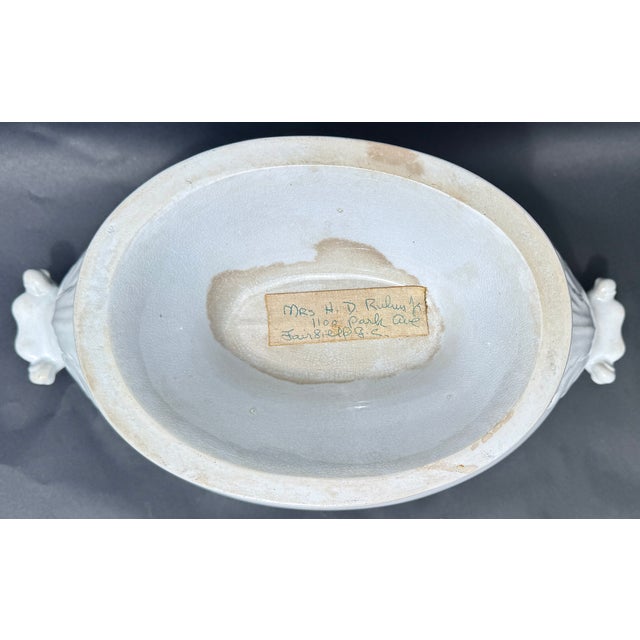 Antique English Ironstone Soup Tureen Complete Set With Ladle & Underplate Circa 1860 For Sale - Image 13 of 16