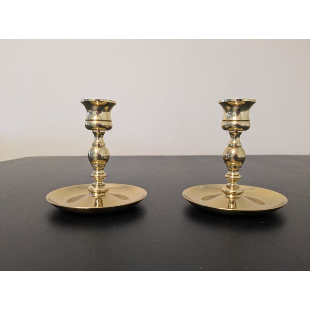 English Pair of Baldwin Brass 4" Candlesticks For Sale - Image 3 of 7