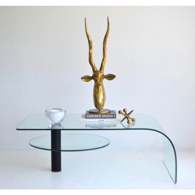 1970s Post-Modern Two-Tier Waterfall Edge Glass Cocktail Table For Sale - Image 11 of 11