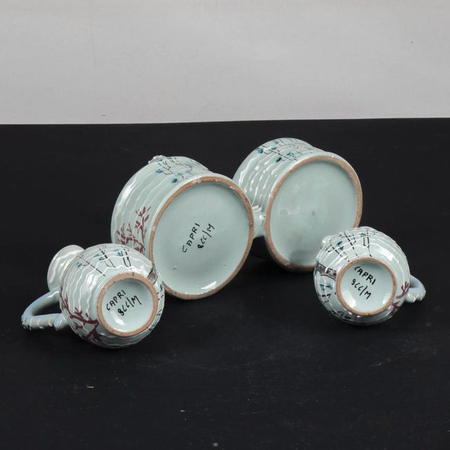 Blue Ceramic Vinegar Oil Set by Capri, Set of 2 For Sale - Image 8 of 9