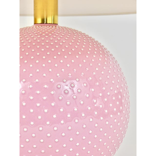 Rosé Pastel Polka Dot Sphere Table Lamp in Ceramic & Brass from Studio Paf Milano, 1970s For Sale - Image 11 of 18