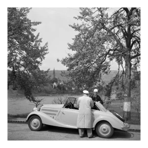 To Neckargemuend Mercedes Benz Car Near Heidelberg, Germany 1936, Printed 2021