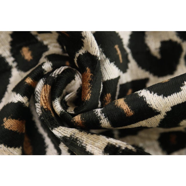 Copper Leopard Pattern Velvet Pillow - 16x16 In For Sale - Image 8 of 11