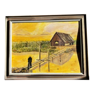 1969 Dick Duggan California Plein Air Landscape Painting, Mid-Century Rustic Modern For Sale