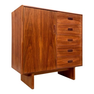 Mid-Century Petite Teak Highboy or Gentlemen's Chest For Sale