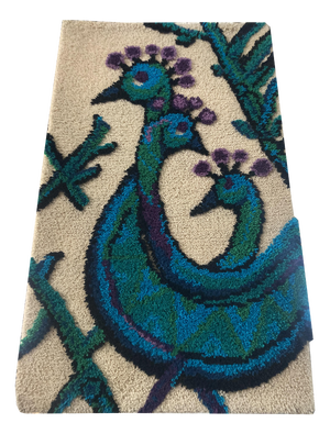 Vintage Peacock Wall Tapestry, 1970s