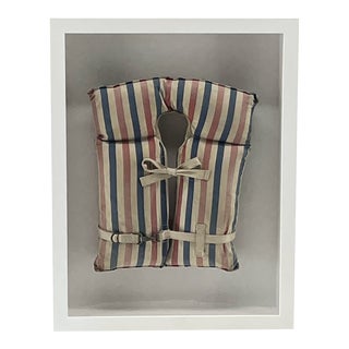 Vintage Life Vest Framed Beach Decore For Sale